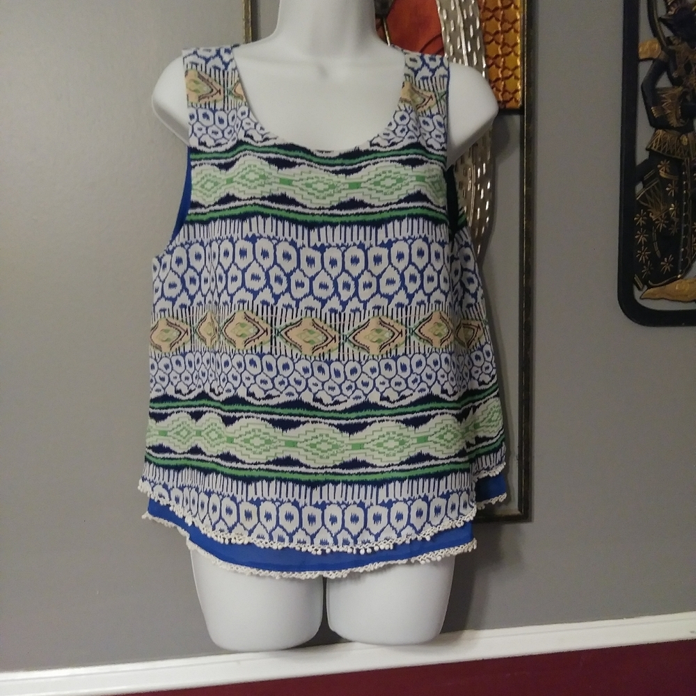 Chelsea tank top blouse multicolor size Large